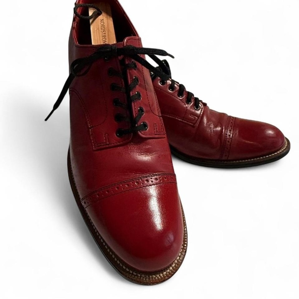 Stacy Adams Red Leather Cap Toe Oxford Shoes – Men's 8D
